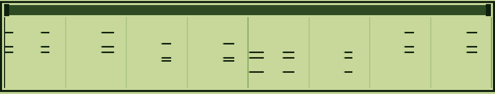 The pattern grid, showing generated notes across two bars.